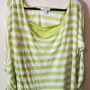 Linen shell with cotton/lace plus tank top